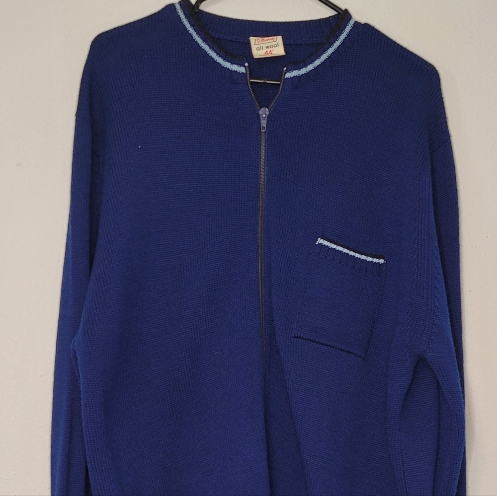 St Michael All Wool Sweater Zip Up 44/Xl
